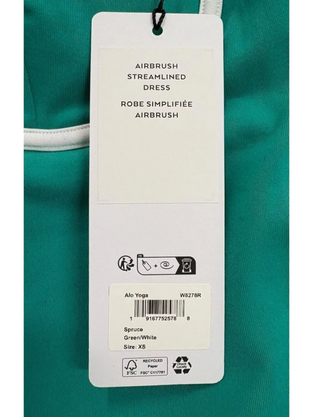 ALO Yoga Airbrush Streamlined Dress in Spruce Green